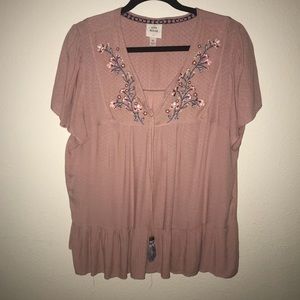 Knox Rose blouse with tassel ties